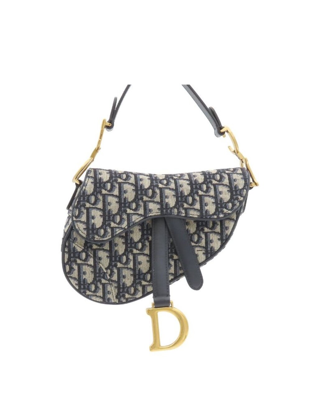 Dior Saddle Bag Blue Cotton Calfskin Oblique Jacquard CD Signature 2-Way